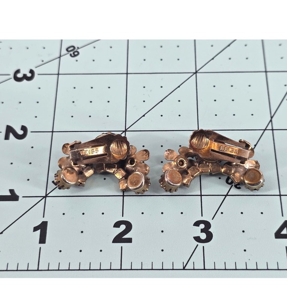 Albert Weiss Vintage Pink Purple Rhinestone Brooch & Clip Earrings Set Signed - Picture 5 of 10